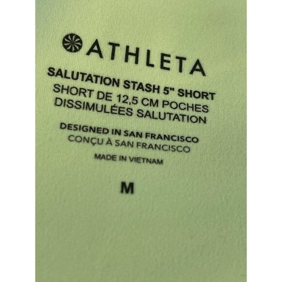 Athleta Salutation Stash 5" Womens High-Waisted Neon Yellow Shorts Size M Nylon/ - Picture 5 of 12
